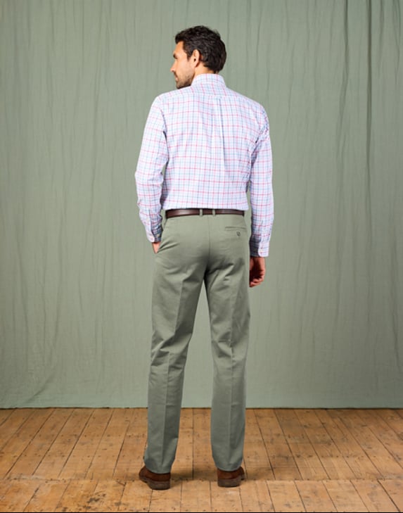 Men's Pleat Front Chinos Classic Cut, 100% Cotton Trousers