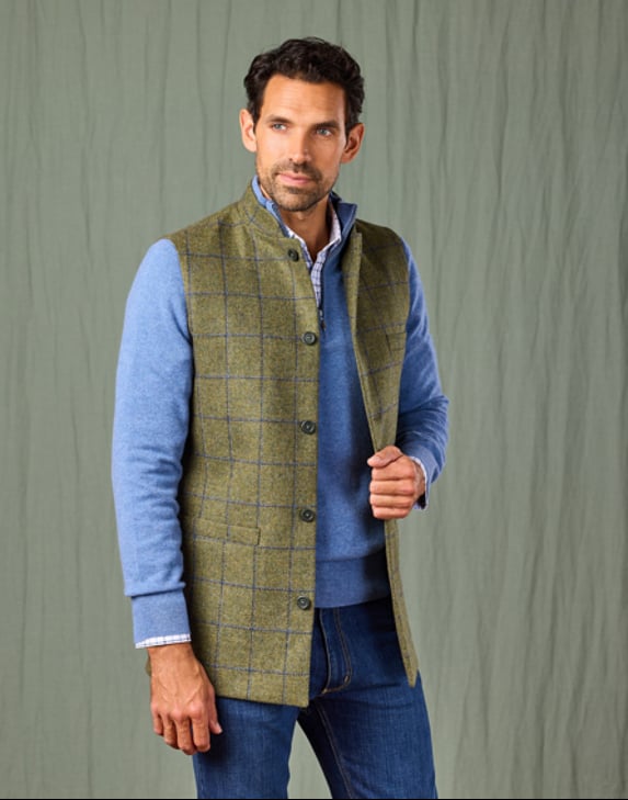 Men's Tweed Gilets | Nehru Waistcoats from Joseph Turner