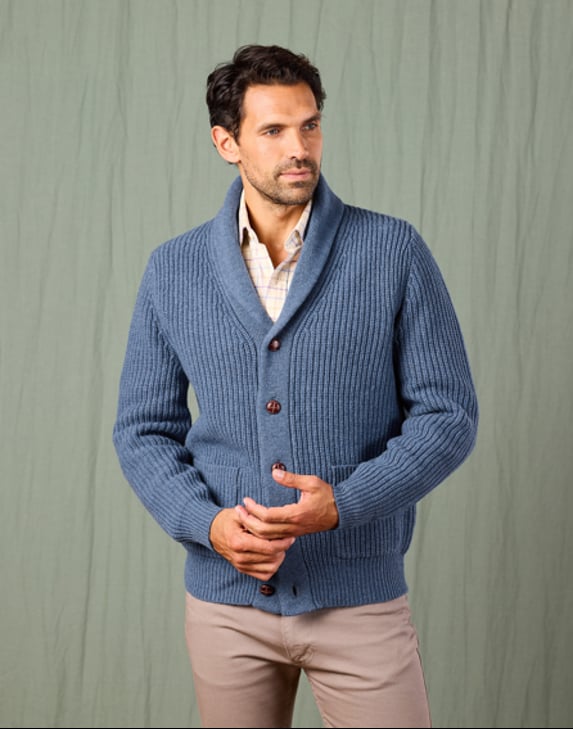 Men's Shawl Collar Cardigan Free UK Returns