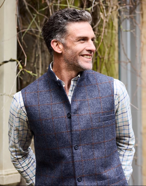 Men's Tweed Gilets | Nehru Waistcoats from Joseph Turner