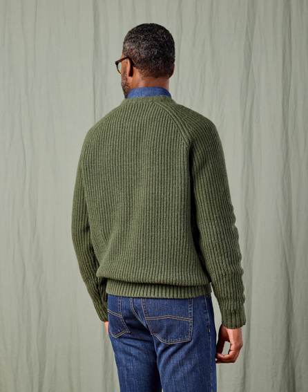Whitby Rib Crew Neck Jumper - Green