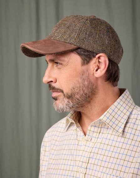 Peak Cap - Green/Brown Tweed