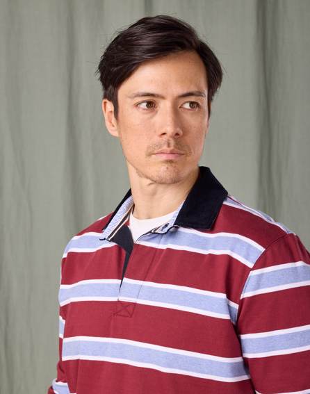 Rugby Shirt - Burgundy/Sky