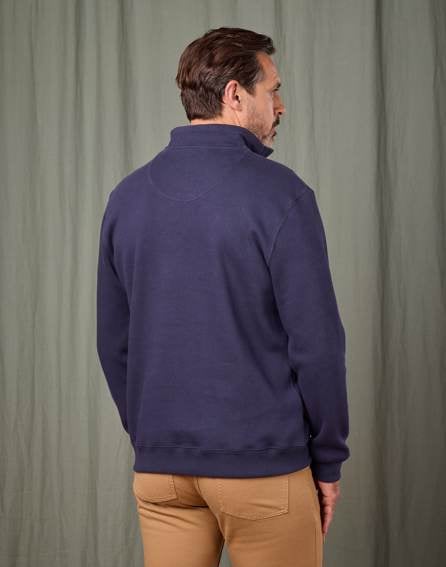 Half Zip Jersey Sweatshirt - Navy