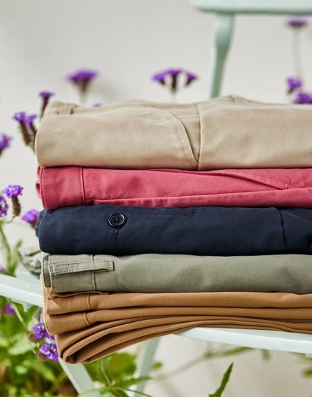 Pleated Front Chino Trousers - Sage