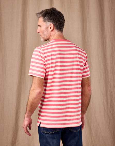 Printed Stripe T Shirt - Pink