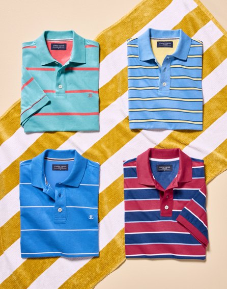 Striped Polo Shirt - Blue/White