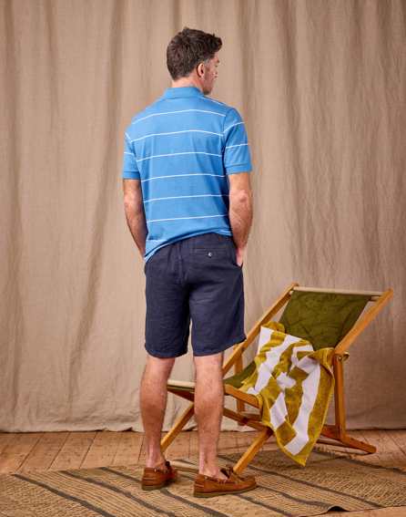 Casual Linen Shorts - Navy