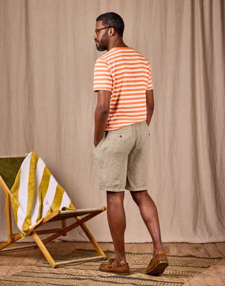 Casual Linen Shorts - Khaki