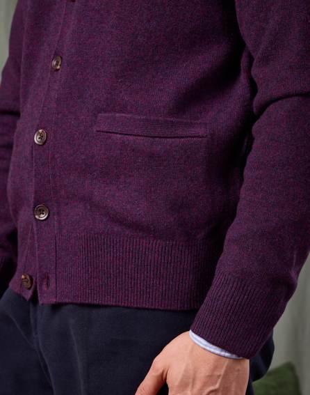 Lambswool Cardigan - Blackberry
