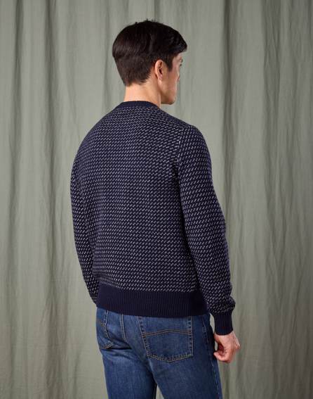Nordic Crew Neck Jumper - Navy