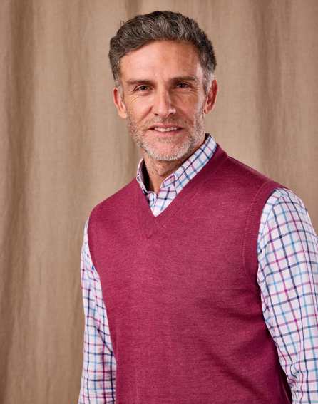 Merino Sleeveless Jumper - Dusty Rose