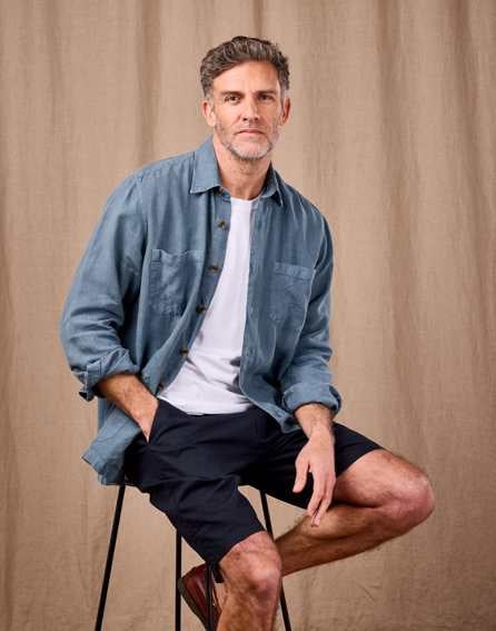Linen Overshirt - Blue