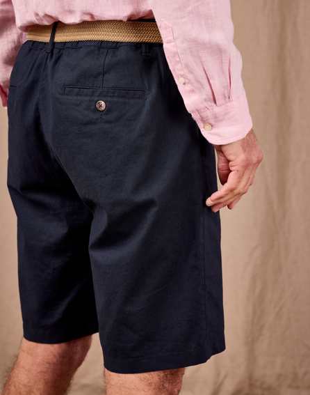 Linen Cotton Shorts - Navy