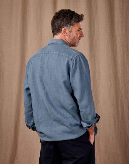 Linen Overshirt - Blue