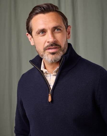 Lambswool Half Zip Jumper - Navy