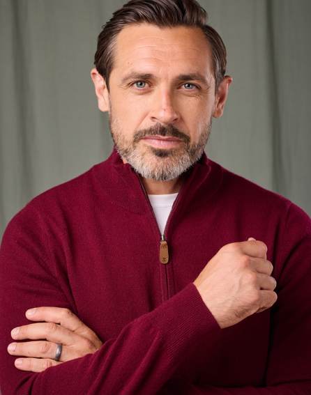 Cashmere Half Zip - Burgundy