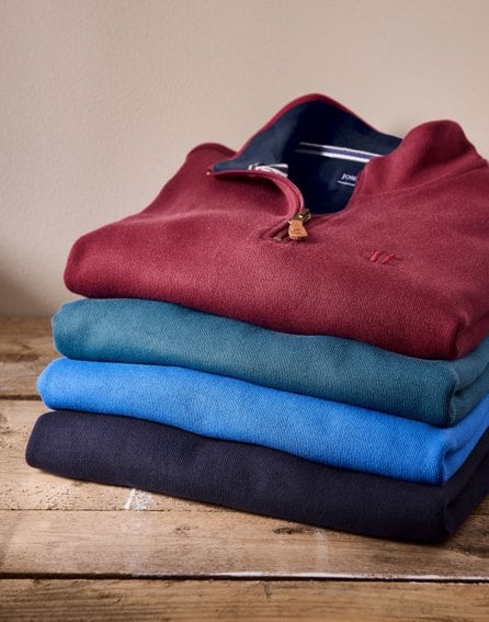 Half Zip Jersey Sweatshirt - Bright Blue