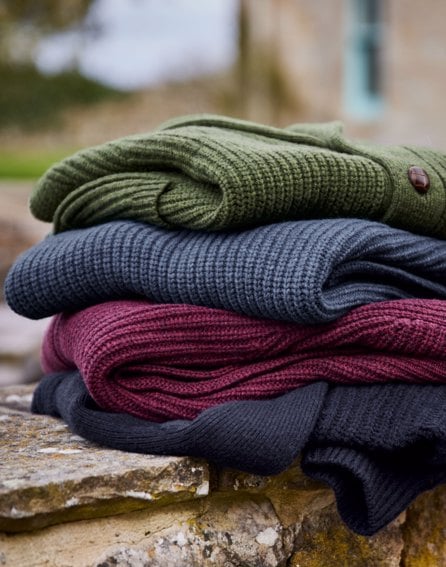 Lambswool Whitby Zip Cardigan - Green