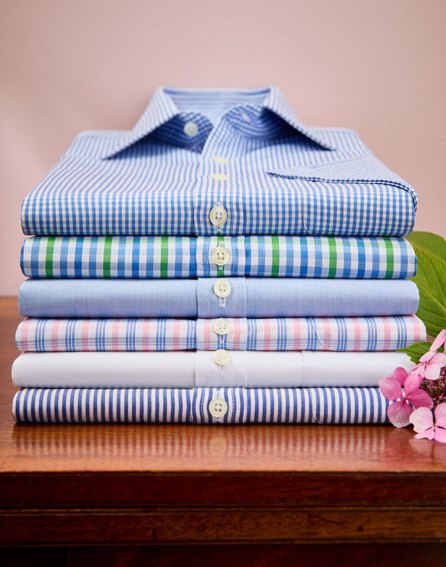 Blue/Pink Check Short Sleeve Shirt