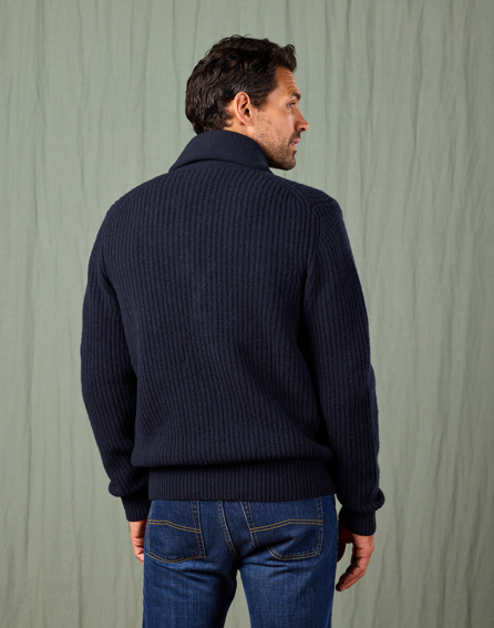 Whitby Shawl Collar Cardigan - Navy