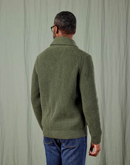 Whitby Shawl Collar Cardigan - Green