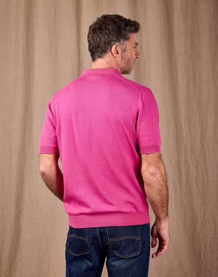 Cotton Knitted Polo - Pink
