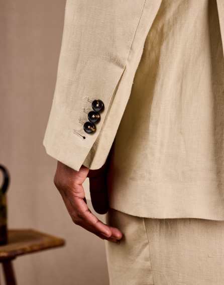 Linen Suit Jacket - Stone