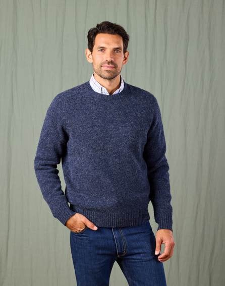 Shetland Crew Neck - Navy