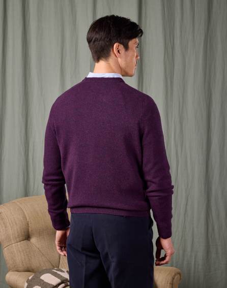 Lambswool Crew Neck Jumper - Blackberry