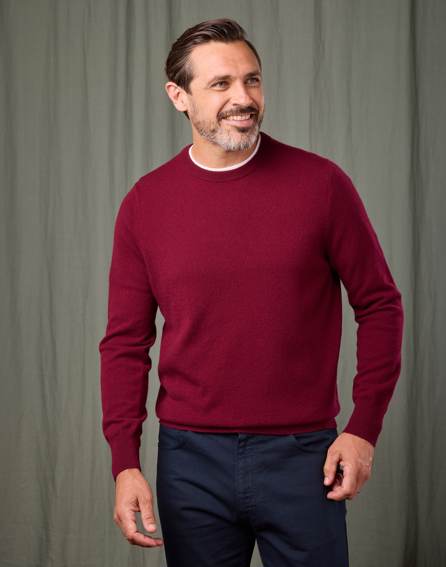 Cashmere Crew Neck Jumper - Burgundy