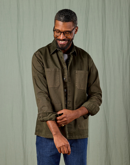 Cotton Overshirt - Bark