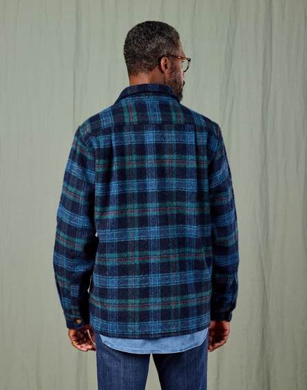 Wool Overshirt - Navy/Green/Red