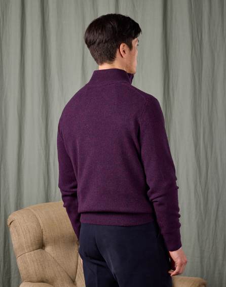 Lambswool Half Zip Jumper - Blackberry