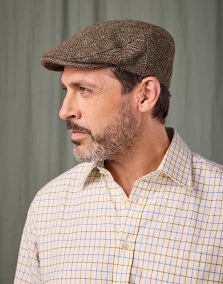 Tweed Flat Cap - Moorland Herringbone