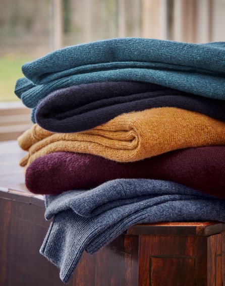Lambswool Crew Neck Jumper - Blue