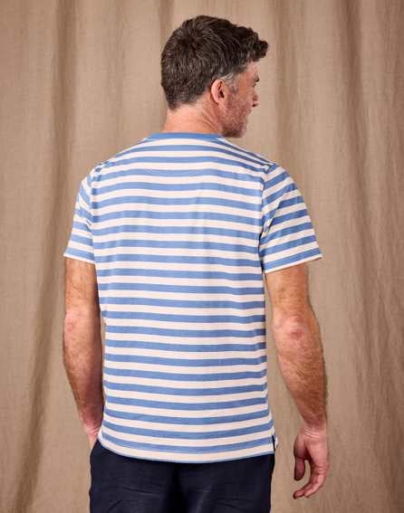 Printed Stripe T Shirt - Blue