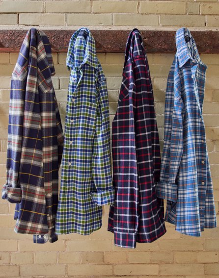 Brushed Cotton Check Shirt - Navy/Red