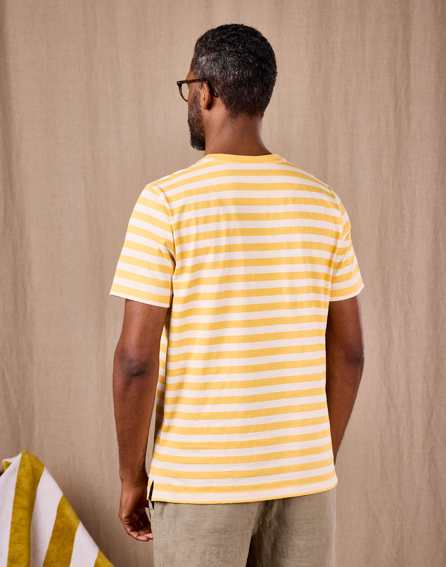 Printed Stripe T Shirt - Yellow