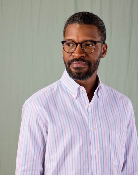 Button Down Oxford Shirt - Pink/Blue Stripe