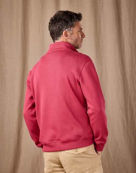 Half Zip Jersey Sweatshirt - Raspberry