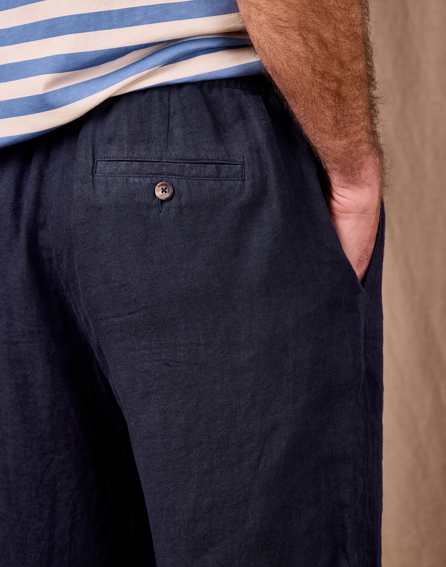 Casual Linen Trouser - Navy