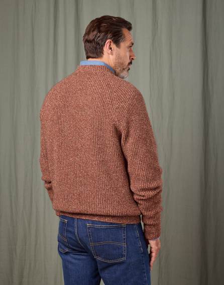 Yak Crew Neck - Red/Brown