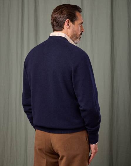 Lambswool Cardigan - Navy