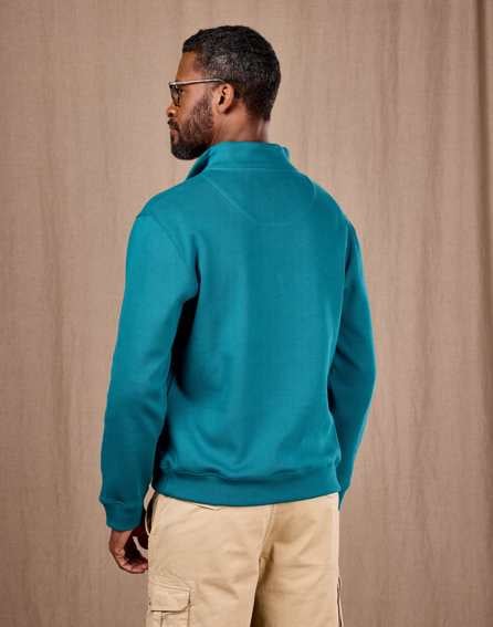 Half Zip Jersey Sweatshirt - Teal