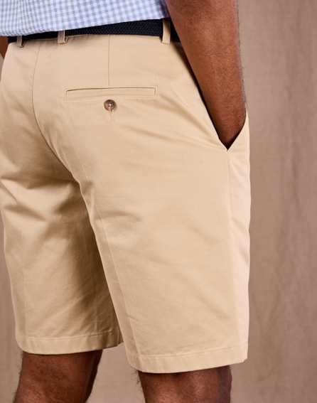 Pleated Front Shorts - Pebble | Joseph Turner
