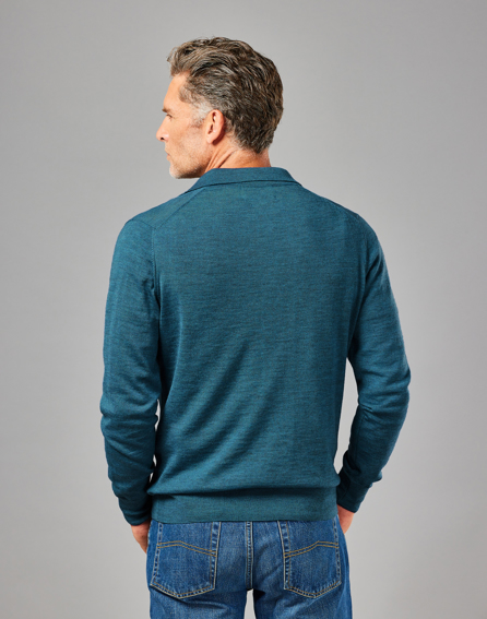 Merino Polo Collar Jumper - Teal