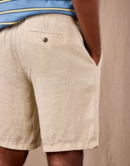 Casual Linen Shorts - Stone
