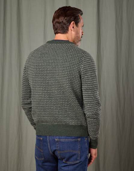 Nordic Crew Neck Jumper - Green