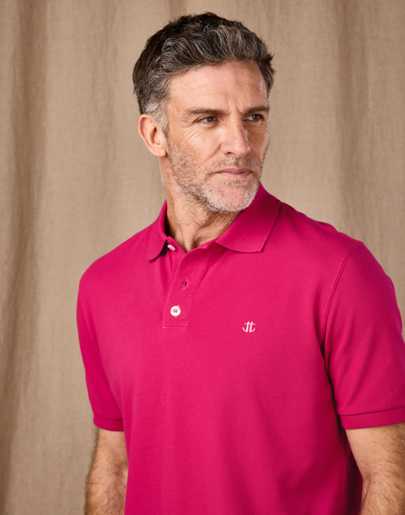 Pique Polo Shirt - Raspberry